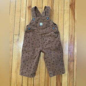 Carhartt Baby Brown Printed Canvas Overalls 12M